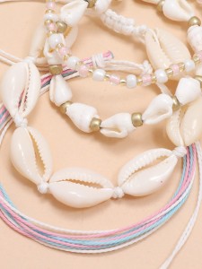 4pcs Shell Beads Woven Bracelet