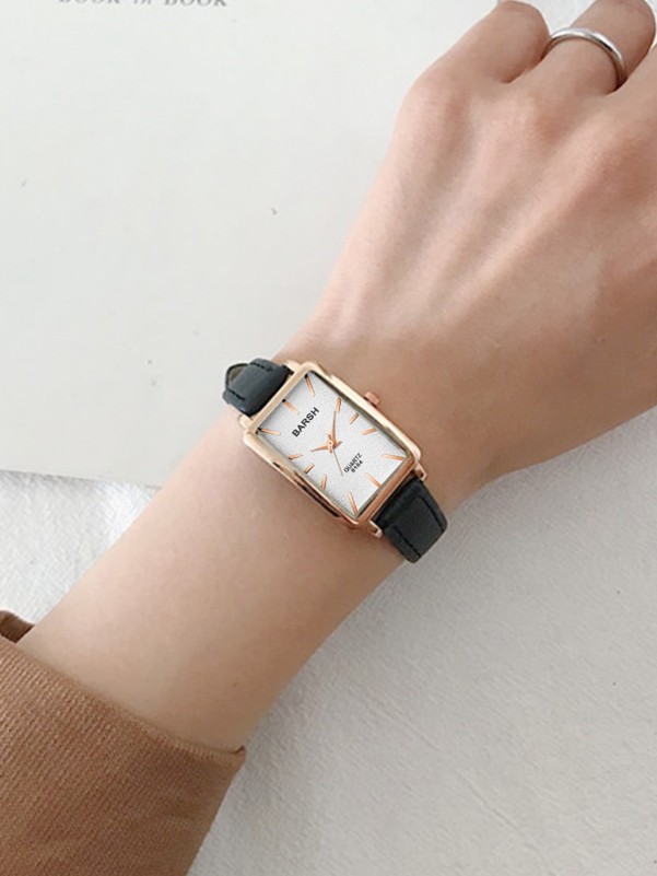 Vintage Rectangle Pointer Quartz Watch