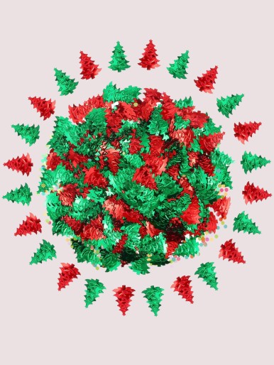 1pack Christmas Tree Shaped Throwing Confetti