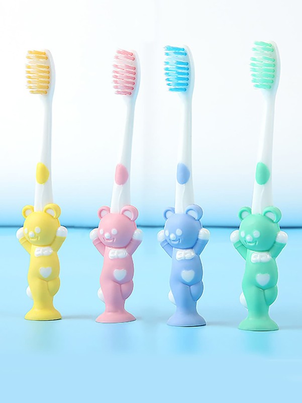 4pcs Kids Cute Bear Toothbrush Set