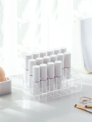 1pc 24 Grid Clear Lipstick Storage Box