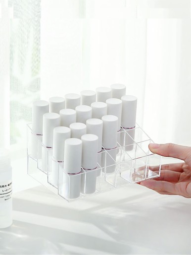 1pc 24 Grid Clear Lipstick Storage Box