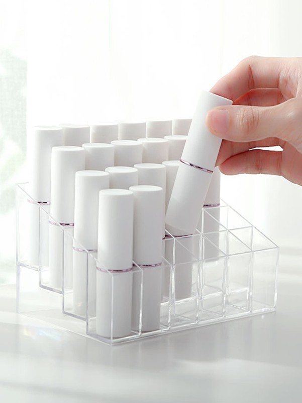 1pc 24 Grid Clear Lipstick Storage Box