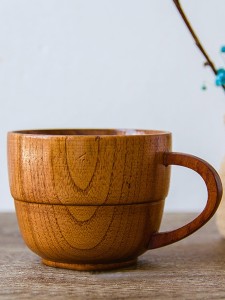 Wooden Water Cup With Handle 1pc