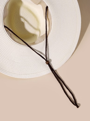 Buckle Detail Straw Hat