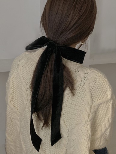 Plain Bow Decor Hair Clip