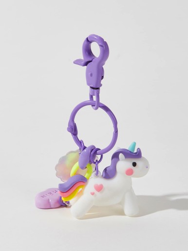 SHEIN Unicorn Charm Keychain