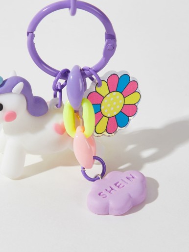 SHEIN Unicorn Charm Keychain