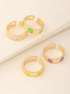 4pcs Girls Alien Design Ring