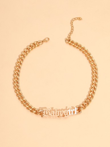 Letter Detail Chain Necklace