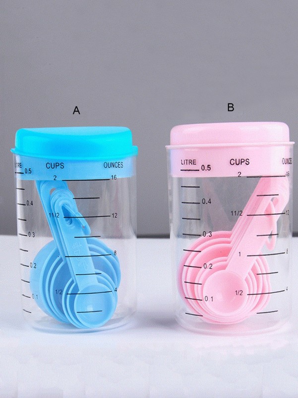 1pc Measuring Cup With 6pcs Measuring Spoon