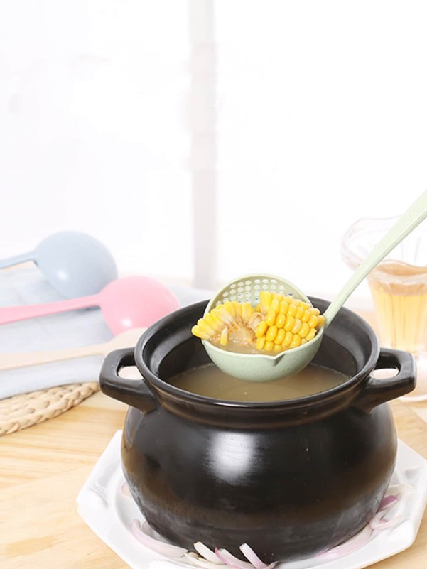 1pc Random Color 2 In 1 Soup Colander