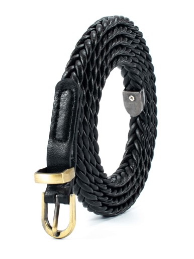 Men Woven PU Leather Belt
