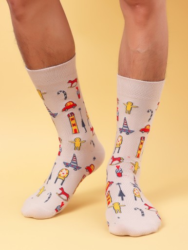 Men Cartoon Graphic Socks