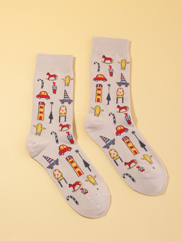 Men Cartoon Graphic Socks