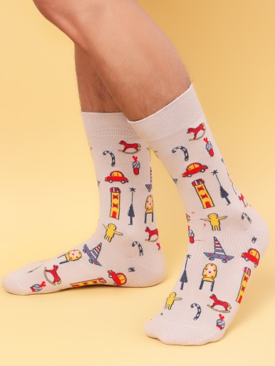 Men Cartoon Graphic Socks