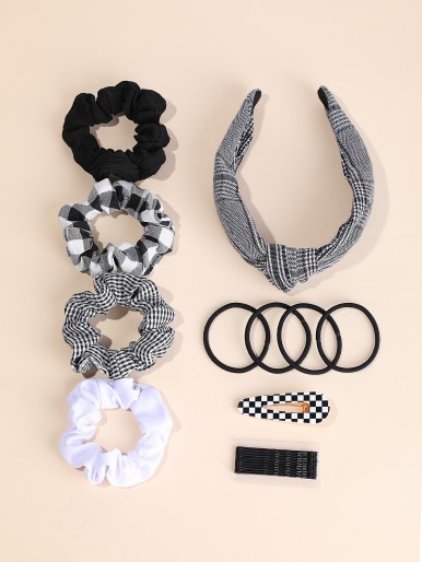 20pcs Plaid Pattern Hair Accessory