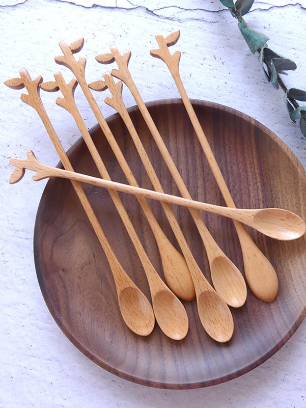 1pc Branch Design Wooden Spoon