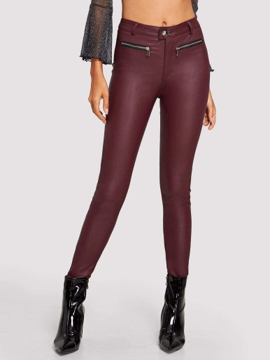 Zip Decoration Skinny Jeggings