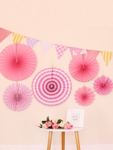 6pcs Decorative Paper Fan Set