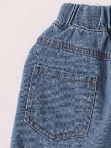 Toddler Girls Slant Pockets Rolled Hem Denim Shorts