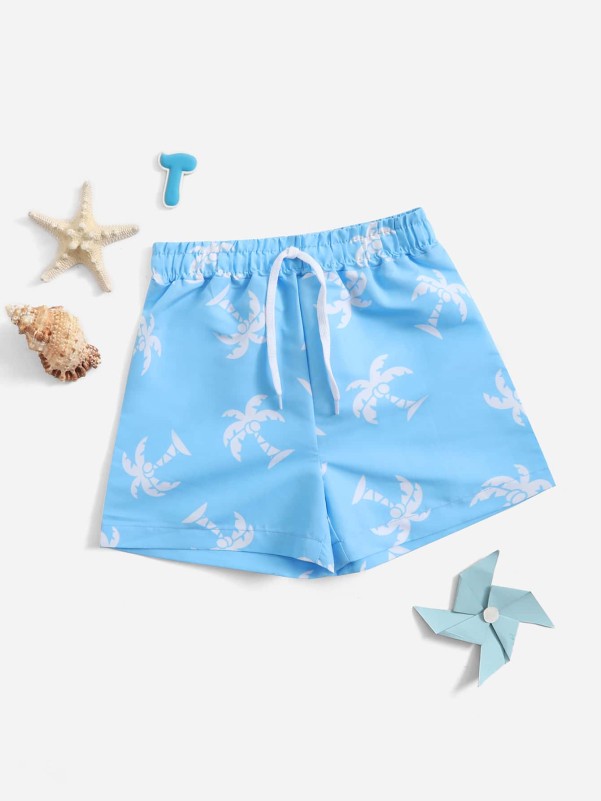 Toddler Boys Coconut Tree Print Swim Shorts