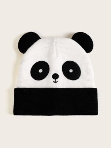 Panda Design Cuffed Beanie