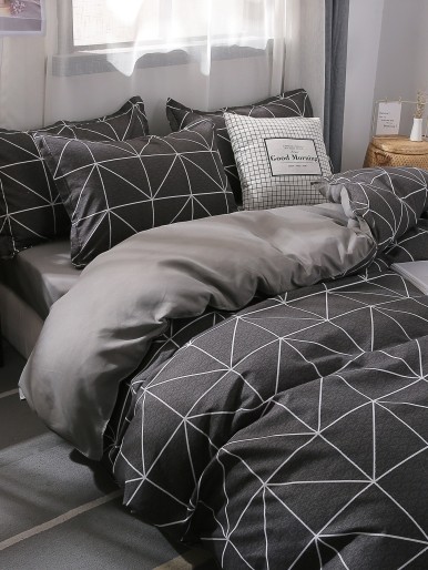 Geometric Pattern Bedding Set Without Filler