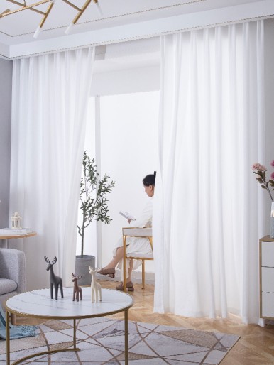 1pc Solid Color Curtain