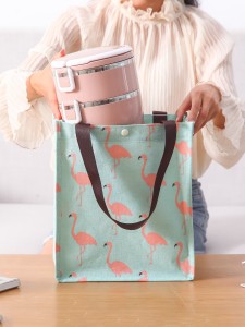 1pc Flamingo Print Lunch Bag