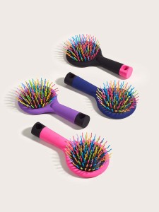 1pc Random Color Hair Brush With Mirror