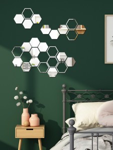 25pcs Hexagon Mirror Surface Wall Sticker