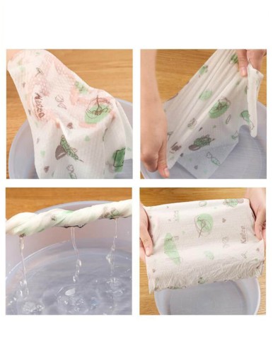 1roll Cartoon Graphic Random Dishwashing Rag