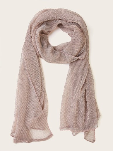 Crumpled Silver Silk Scarf