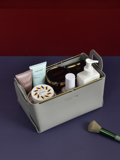 1pc PU Cosmetic Storage Basket