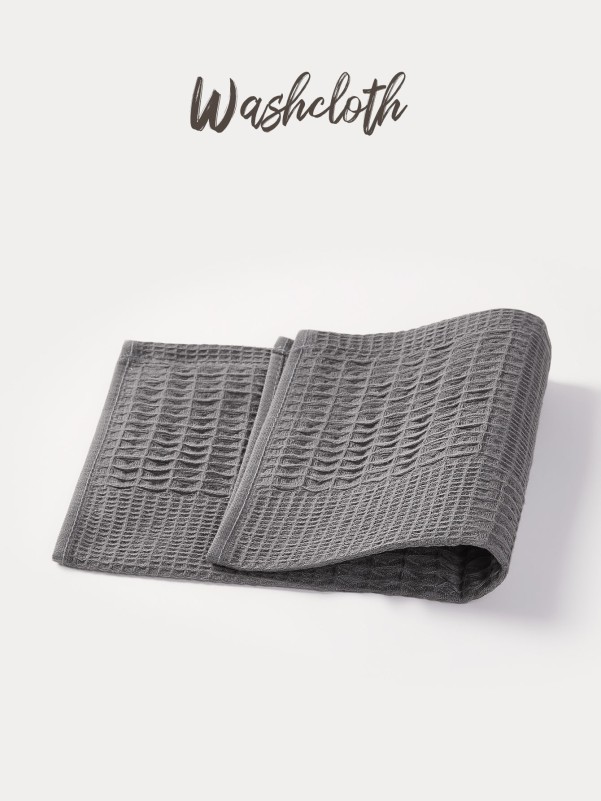 BASIC LIVING Exclusive Weightless Waffle Washcloth or Hand Towel or Bath Towel—Hot Fudge
