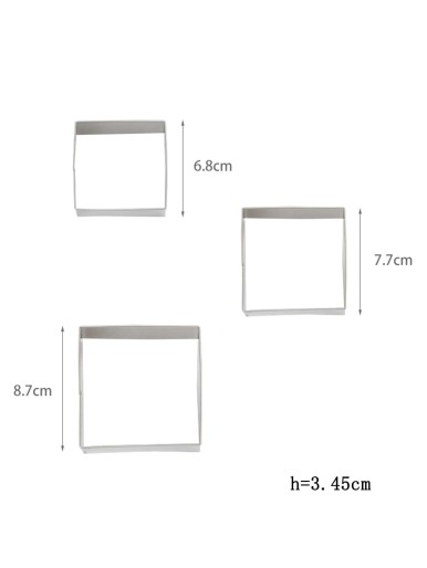 3pcs Square Baking Mold