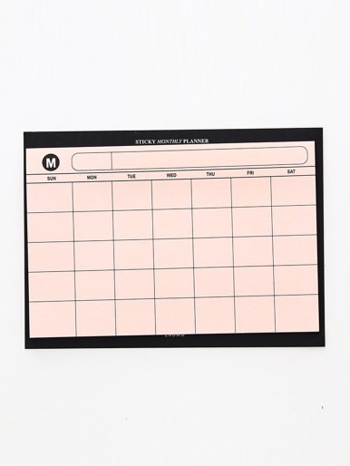 1pc Monthly Plan Random Memo Pad