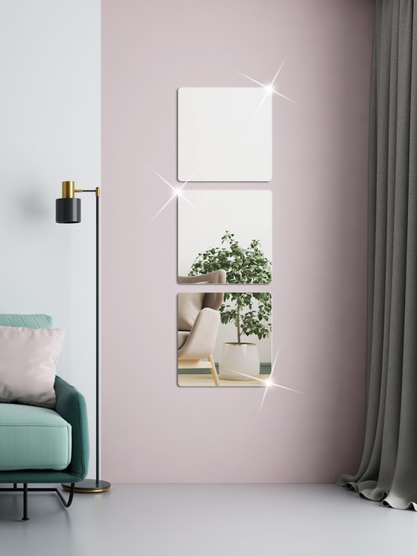 3pcs Geometric Pattern Mirror Wall Sticker