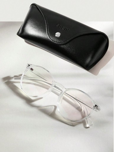نظارات بإطار شفاف مرصعة بالديكور