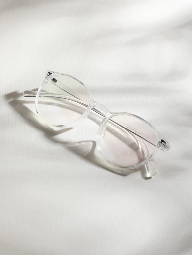 نظارات بإطار شفاف مرصعة بالديكور