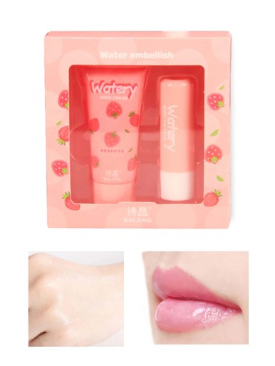 2pcs Hand Cream & Lip Balm Set