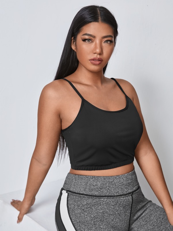 Plus Medium Stretch Strappy Sports Bra