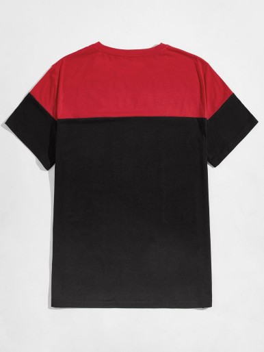 Men Cut And Sew Letter Graphic Tee