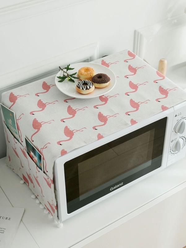 Flamingo Print Microwave Oven Cover