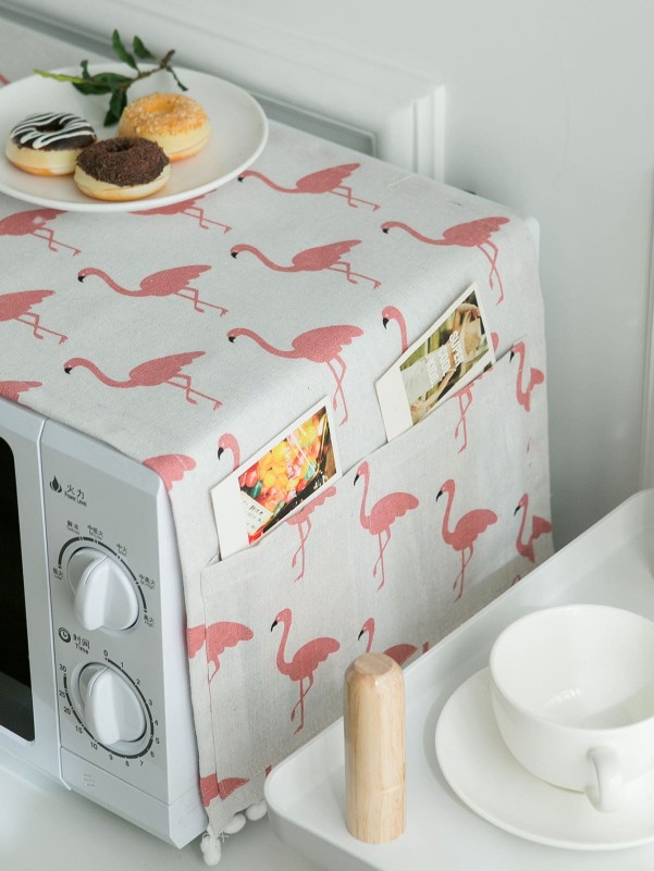 Flamingo Print Microwave Oven Cover