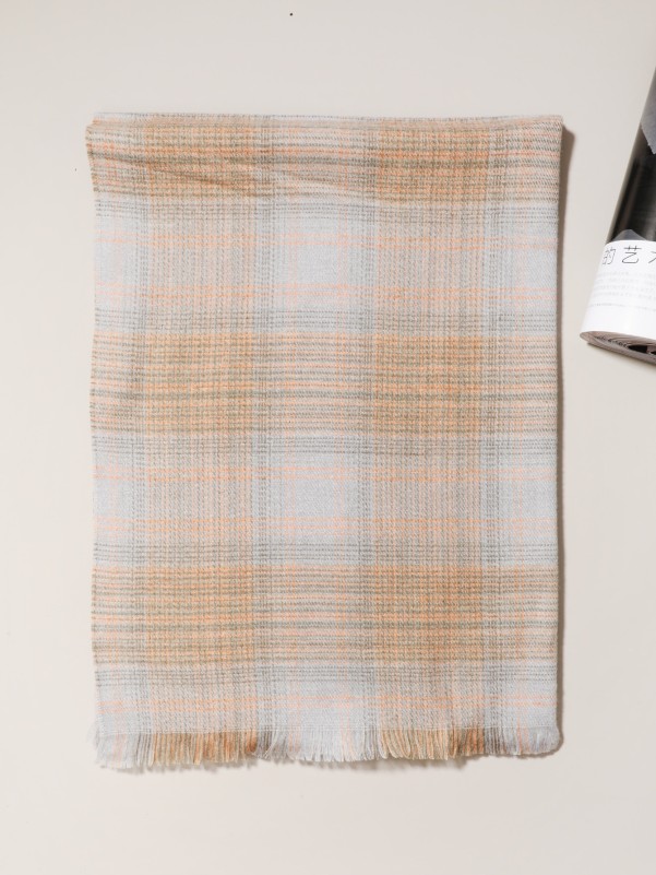 Men Plaid Print Scarf