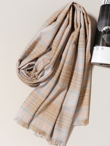 Men Plaid Print Scarf