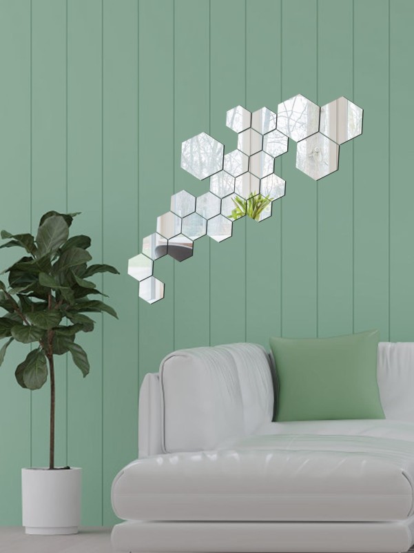 24pcs Hexagon Mirror Wall Sticker