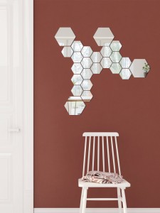 24pcs Hexagon Mirror Wall Sticker